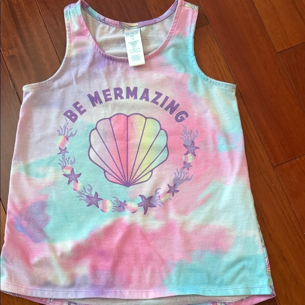 The Children's Place Be Mermazing Pajama Set - Pink and Blue Tie-Dye - Picture 3 of 8